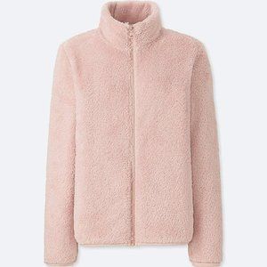 UNIQLO WOMEN FLUFFY YARN FLEECE JACKET (BABY PINK)